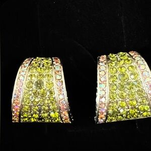 Heidi Daus OMEGA 🆕 “Say It With Style” crystals half hoop Earrings